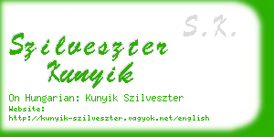 szilveszter kunyik business card